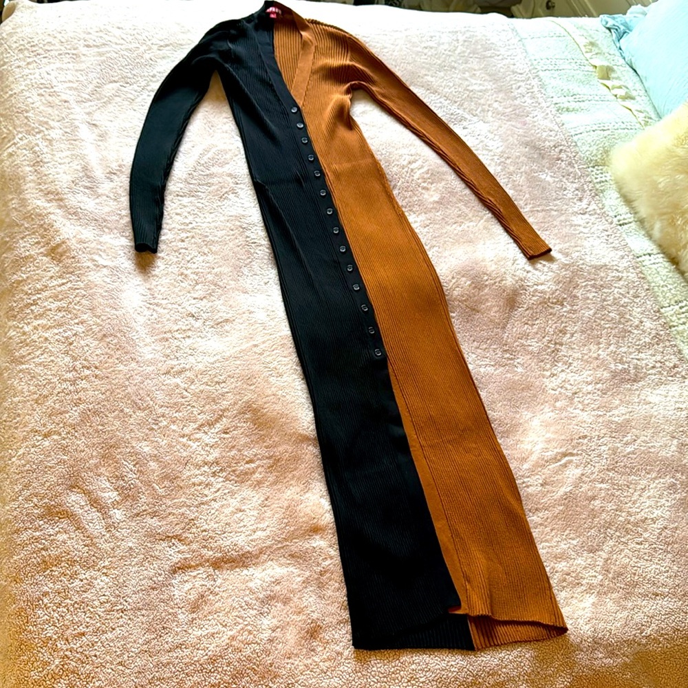 STAUD SHOKO SWEATER TAN BLACK SIZE SMALL